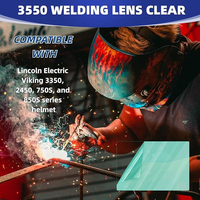 3350 Welding Helmet Hood Replacement Clear Lens Cover Outside optical grade Welding Helmet Cover Lens 20Pcs 4.5" x 5.25" for Solar Auto Darkening Welding Helmet