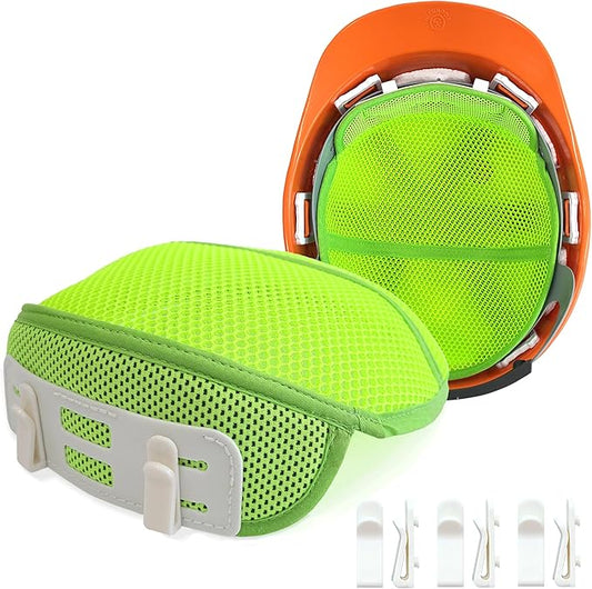 3PCS Hard Hat Liner Sweatband Work Safety Helmet Accessories, Washable Cool Mesh Towel Sweat Absorber Pad for Men Woman, Insert Hardhat Suspension, Includes Replacement Clips