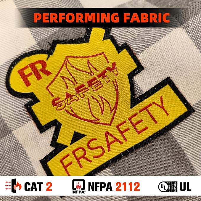 SKSAFETY 7oz FR Shirts for Men, Welding Shirt Hi Vis Flame Resistant 100% Cotton Fire Retardant Longsleeve Shirt CAT2/NFPA