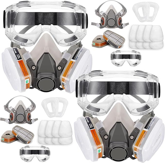 Reusable Half Face Cover - Respirator Mask with Filters for Painting, Dust, Welding, Resin, Fume and Organic Vapor Gas