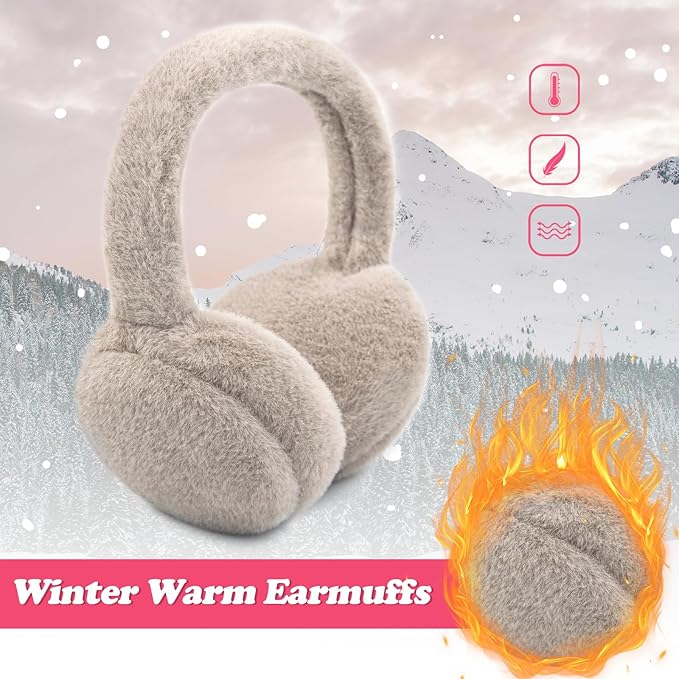 Kids Winter Earmuffs Baby Warm Ear Muff Girls Cute Furry Ear Warmers Boys Foldable Ear Covers for Cold Weather