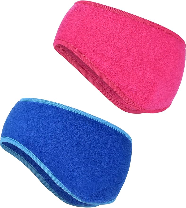 Boao 2 Pieces Ear Warmer Headbands Fleece Earmuffs Winter Ear Covers Running Wicking Ski Sport Headband for Women & Men