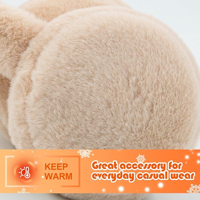Kids Winter Earmuffs Baby Warm Ear Muff Girls Cute Furry Ear Warmers Boys Foldable Ear Covers for Cold Weather