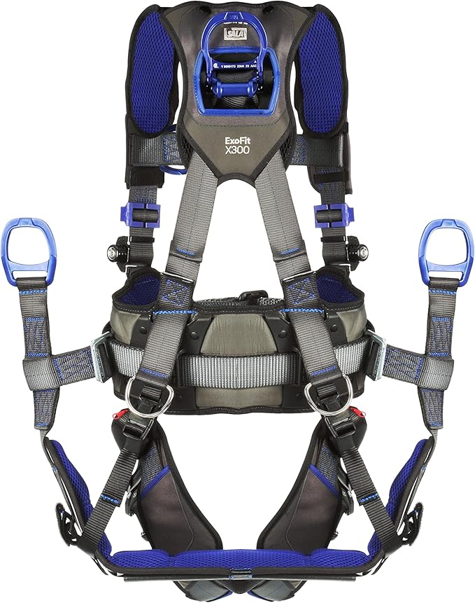 3M 1113193 DBI-SALA ExoFit X300 Comfort Tower Climbing Positioning Suspension Safety Harness, Telecommunications Fall Protection,Back,Front,Hip D-Rings,Auto-Locking Quick Connect Leg,Chest Buckles, XL