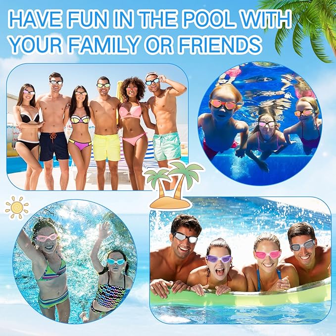 Konohan 24 Pack Swim Goggles Bulk for Kids adult Pool Goggles Anti Fog Silicone No Leak Swimming Glasses for Men Women Youth