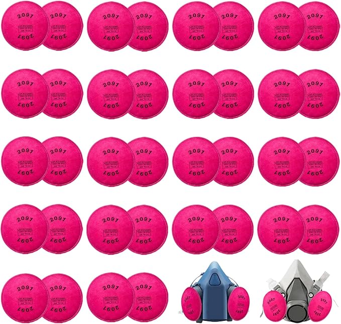 36Pcs 2091 Particulate Filter Installed on 2091 Filter for Respirator, Compatible with 6000 6200 6800 7000 7502 FF-4 Series Against Painting Welding Dust Woodworking Sanding 2091 Filters 18pack