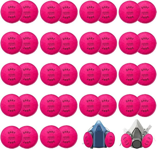 36Pcs 2091 Particulate Filter Installed on 2091 Filter for Respirator, Compatible with 6000 6200 6800 7000 7502 FF-4 Series Against Painting Welding Dust Woodworking Sanding 2091 Filters 18pack