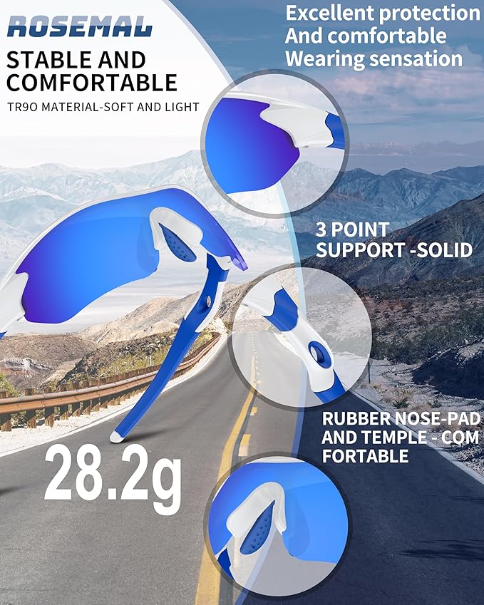 Polarized Sports Sunglasses for Men Women Youth Baseball Running Fishing Tennis Golf Cycling Driving Motor TAC UV400 TR90