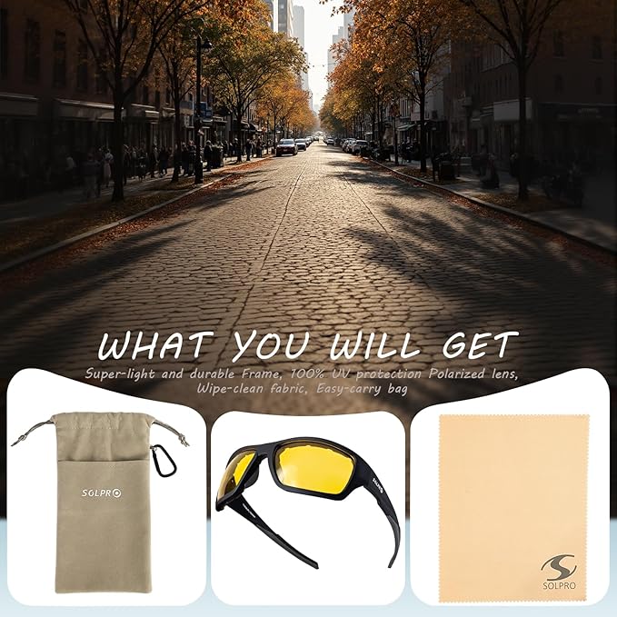 Polarized Riding Sunglasses Foam Padded Wraparound Fit Men Women Motorcycle Driving Running Cycling Fishing