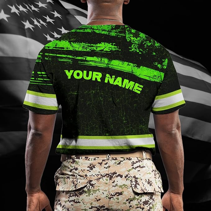 Maddly High Visibility US Flag Collection Safety Workwear Custom Name for Workers, Runners, Truckers, Patriotic
