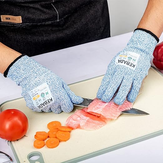 Kebada Cut Resistant Gloves, Food Grade Cut Proof Gloves for Kitchen, ANSI A4 Safety Protection, Ideal for Chef's Work, Medium