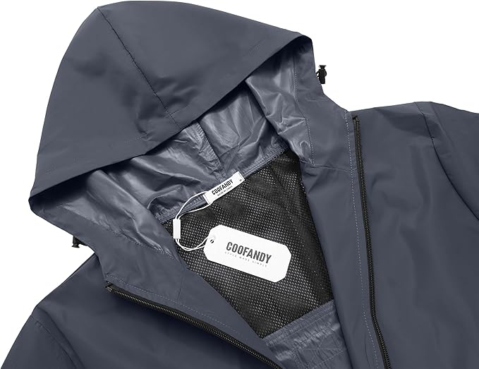COOFANDY Men's Rain Suit 2 Piece Waterproof Breathable Rain Gear Lightweight Rain Jacket Pants Rainwear Suit
