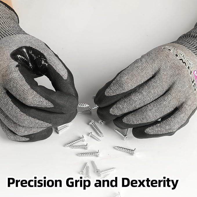 Schwer AIR-SKIN Cut Resistant Gloves AR5918 with Extreme Lightweight&Thin, Level 5 Wire Metal Gloves for Refined Work, Touch-screen, Fiberglass-free, 3D-Comfort Fit, Breathable, Black 2 Pairs (S)