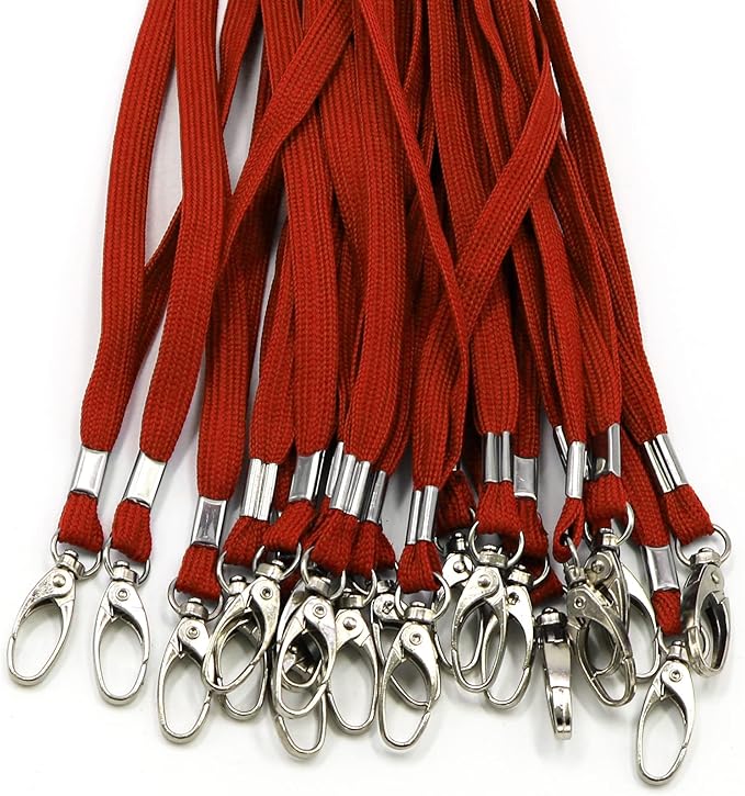 Bird Fiy Black Lanyard 100 Pack Bulk Lanyards for Id Badges Holders Each Lanyard 17 Inch with 360° Swivel Hook