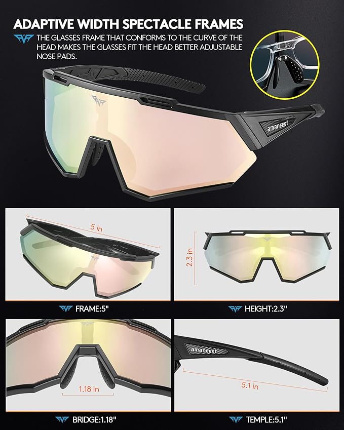 Sunglasses UV Protection Cycling Sunglasses for Men and Women,Impact Resistance Z87.1 for Construction