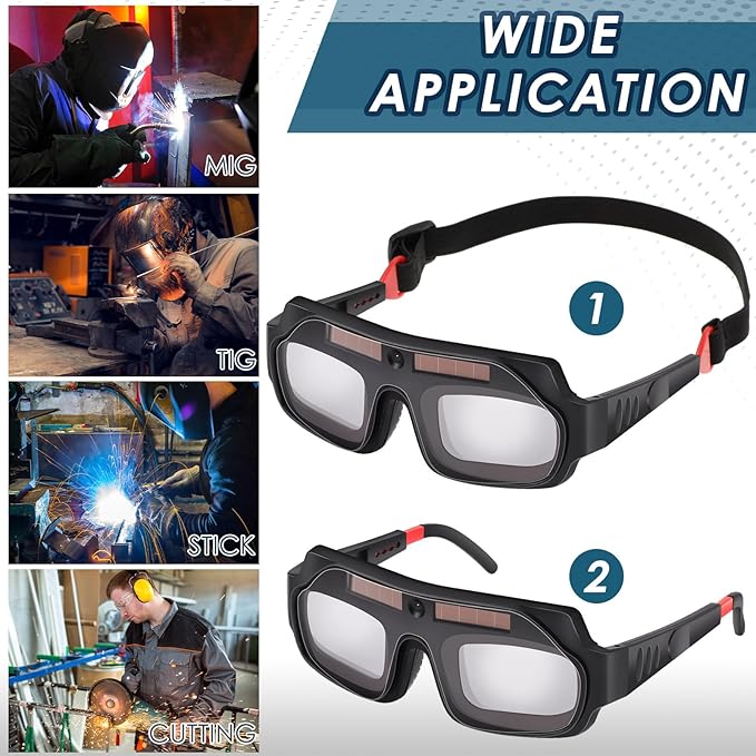 1 Set Welding Glasses Solar Welding Goggles Auto Darkening Welder Glasses Mask Helmet with Replacement Lenses