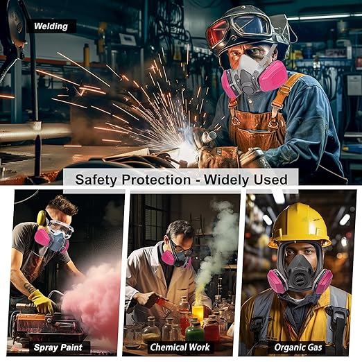 5 Pair Respirator Cartridges, 60921 Respirator Filters, Filtering Organic Vapors, Formaldehyde, Acid Gases, Ammonia Methylamine, Chemical, Particulates Filter for 6000 7000 FF-400 Series Respirator