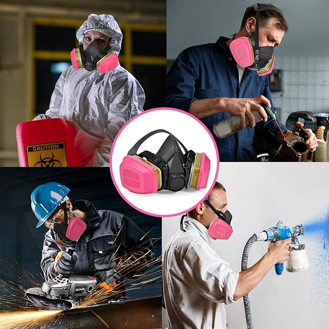 Respirator Gas Mask With 6001 Filters, Gas Masks Survival Nuclear and Chemical for Painting, Organic Vapors