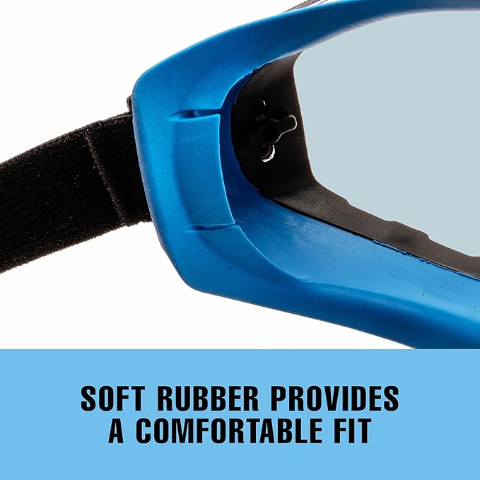 SolidWork Safety Goggles Anti-Fog Clear Lens with Adjustable Elastic Headband. Protective Eyewear for Men & Women