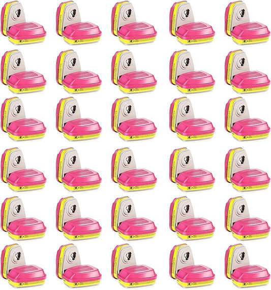 (30 Pair) 60923 Respirator Cartridge Particulate Filter, for 6000, 7000 and FF-400 Series Masks, Effective Filtering Organic Vapors, Acid Gases, Chemical, Dust …