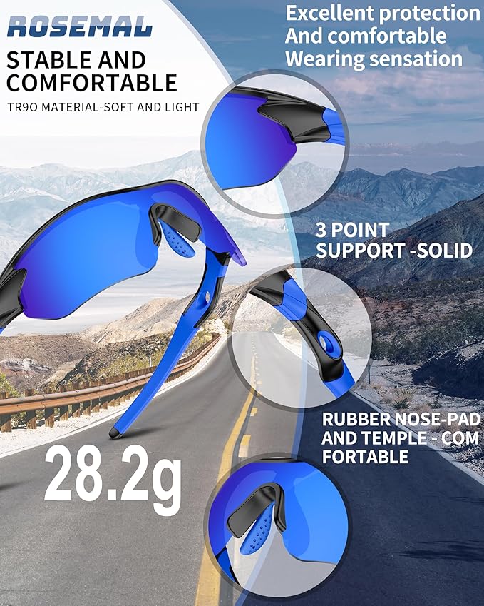 Polarized Sports Sunglasses for Men Women Youth Baseball Running Fishing Tennis Golf Cycling Driving Motor TAC UV400 TR90