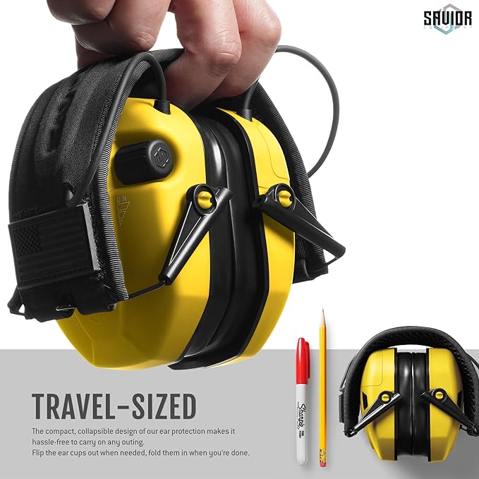 Savior Equipment Apollo Electronic Earmuffs For Shooting w/Gel Ear Pads, 24dB NRR, Noise Cancelling Ear Protection Headset