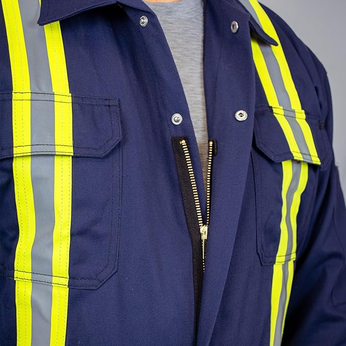 Flame Resistant FR High Visibility Hi Vis Coverall