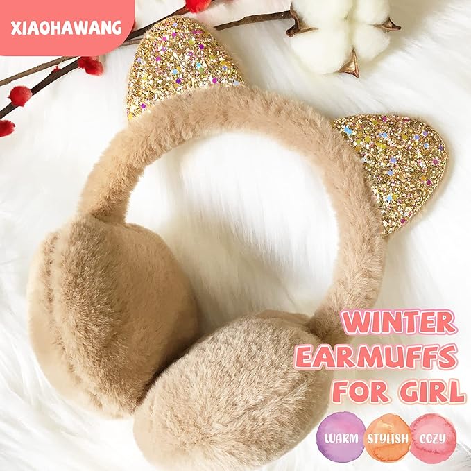 XIAOHAWANG Winter Earmuffs for Kids Girl Warm Ear Muffs Baby Boy Plush Padded Ear Warmer