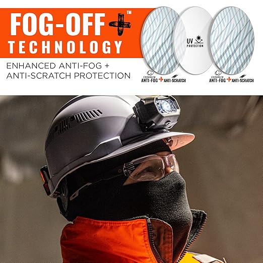 Ergodyne Skullerz VALI Anti Scratch Safety Glasses, Anti-Fog, ANSI z87.1