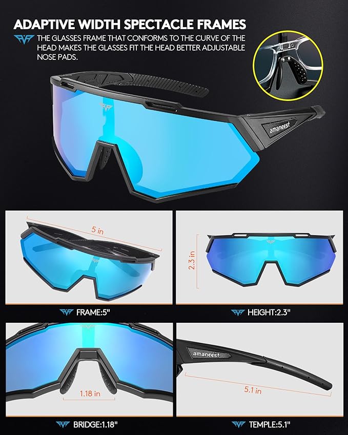 Sunglasses UV Protection Cycling Sunglasses for Men and Women,Impact Resistance Z87.1 for Construction