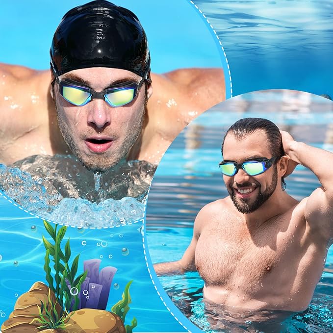 Xuhal 20 Pack Swimming Goggles Bulk Adult Anti Fog UV Protection No Leaking Wide View Goggles for Women Men Youth Multicolor