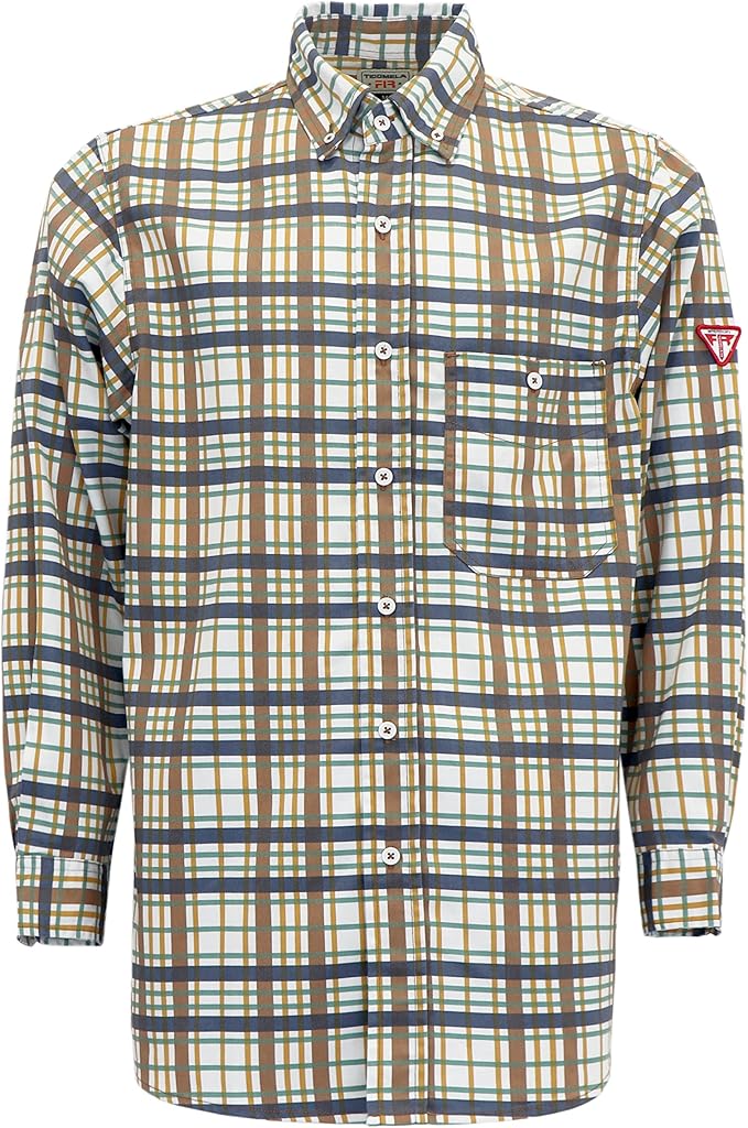 TICOMELA FR Shirt for Men Flame Resistant Shirts 6.5oz Light Weight Plaid Men's Fire Retardant Shirts