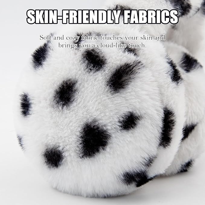 Winter Ear Muffs for Women Girls Faux Fur Cute White Earmuffs Fluffy Ear Warmers Foldable Ear Covers Outdoor