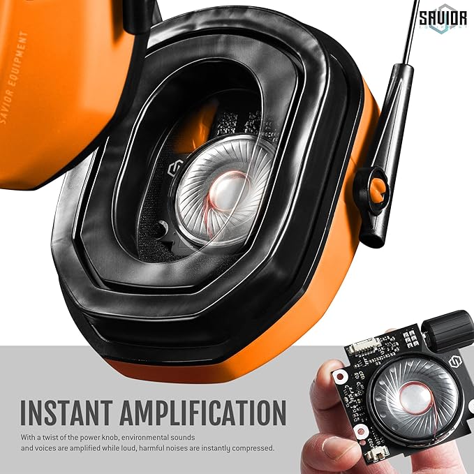 Savior Equipment Apollo Electronic Earmuffs For Shooting w/Gel Ear Pads, 24dB NRR, Noise Cancelling Ear Protection Headset
