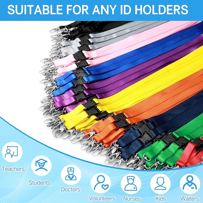 Windyun Break Away Lanyards for ID Badges and Keys Neck Strap with Quick Release Buckle Name Tag Detachable Lanyards