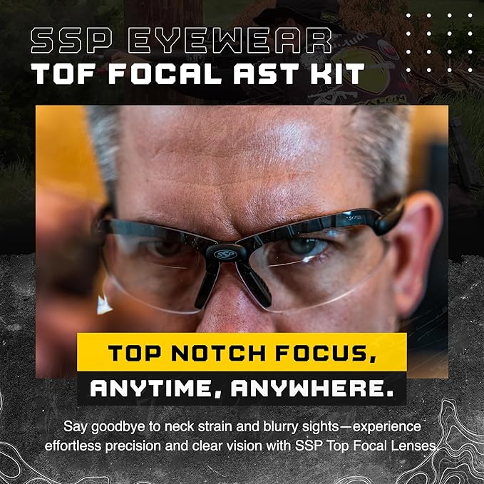 First Responder's Choice! Tactical Shooting Glasses for Front Sight Focus 99% of Inaccuracy Occurs When You Can’t See Your Sights. Maintains a Natural Shooting Stance. Top Focal® Anti-Fog, ANSI Z87.1+