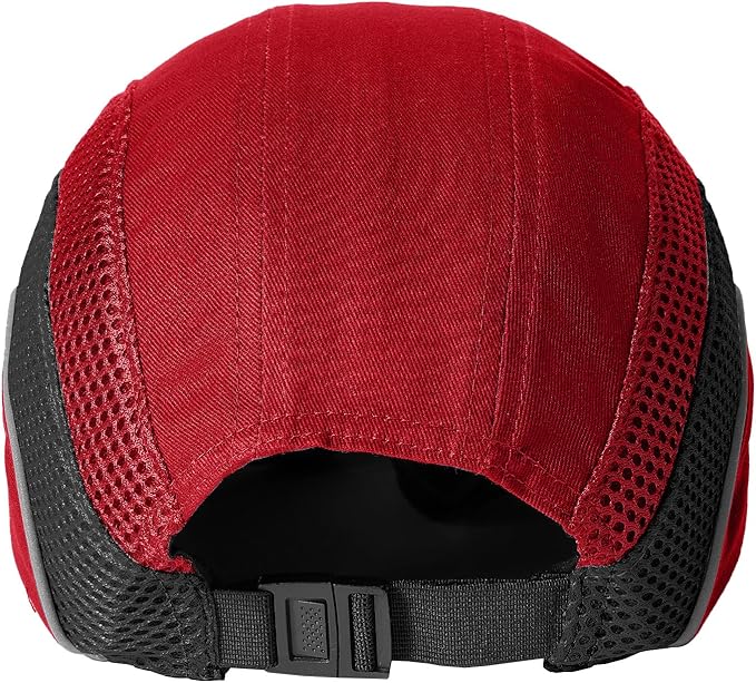 Lightweight Safety Bump Cap - Breathable Baseball Style Protective Hat with Reflective Stripes
