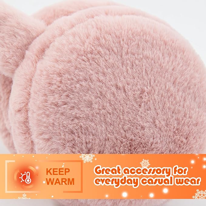 Kids Winter Earmuffs Baby Warm Ear Muff Girls Cute Furry Ear Warmers Boys Foldable Ear Covers for Cold Weather