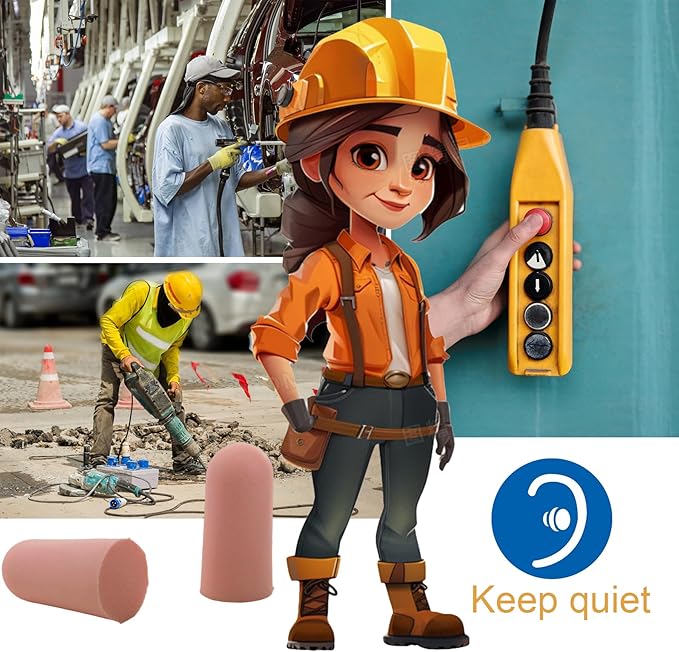 Soft Foam Earplugs 50 Pair,32dB Highest NRR for Noise Reduction,Safety Hearing Protection Ear Plugs for Eliminate The Noise,Contoured for Comfort Slow Rebound,Tapón para el oído (Pink, Normal)