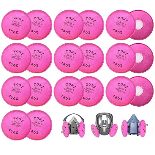 20 PCS (10 Pack) 2091 Particulate Filter, Installed on 2091 Filter for Respirator, Replacement for 6000 6200 6800 7000 7502 FF-4 Series, 2091 Filters Against Painting, Cutting, Woodworking