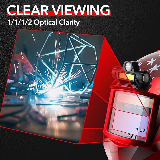 Welding Hood Auto Darkening Welding Helmet with Light True Color 1/1/1/2 Top Optical Clarity Wide Shade 9-13 Welding Mask with Grinding Weld Helmet (KTS-JD14)