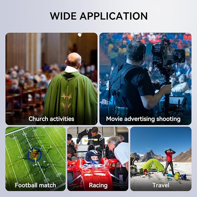 Came-TV Kuminik8 1.9GHz Wireless Intercom Headset System Noise Cancellation Zero Latency Full Duplex 5 Person Team Communication with Hardcase for Church Boating TV Film Production Drone