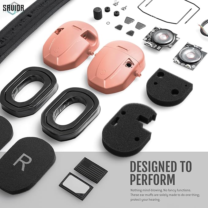 Savior Equipment Apollo Electronic Earmuffs For Shooting w/Gel Ear Pads, 24dB NRR, Noise Cancelling Ear Protection Headset
