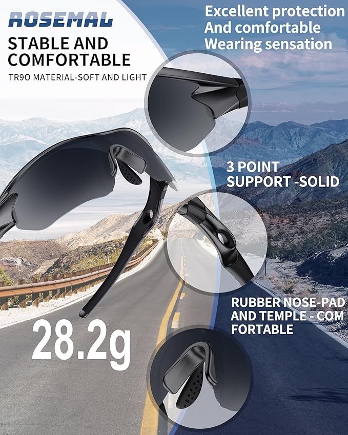 Polarized Sports Sunglasses for Men Women Youth Baseball Running Fishing Tennis Golf Cycling Driving Motor TAC UV400 TR90