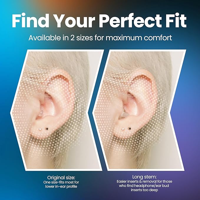 High Fidelity Ear Plugs for Hearing Protection - Discreet, Clear Ear Plugs for Concerts, Festivals & Noisy Events - Up to 18dB Background Noise Reduction Reusable Ear Plugs - Comes with Aluminum Case