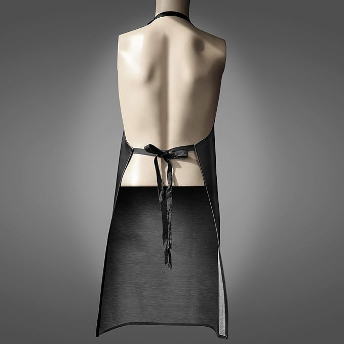 New Star Foodservice Vinyl Bib Apron with Leatherette Finish, Set of 2