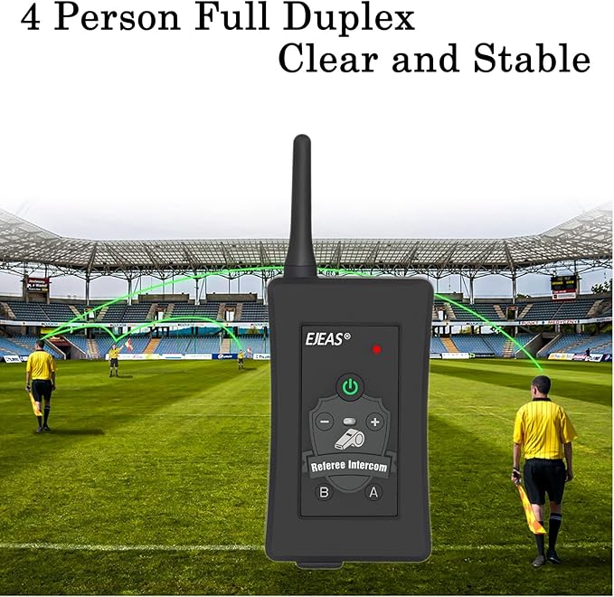 Referee Communication System, Professional FBIM Referee Headsets with Earphone for Soccer Volleyball Ofiicial Football Handball (4 Pack)