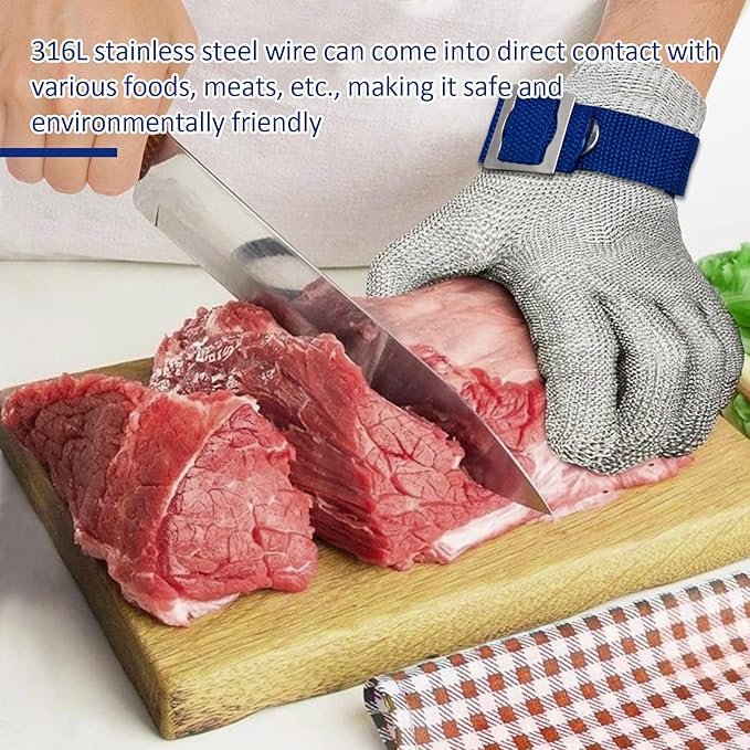 Level 9 Cut Resistant Glove，304 stainless steel wire for Safety work gloves，food grade suitable for kitchen cutting