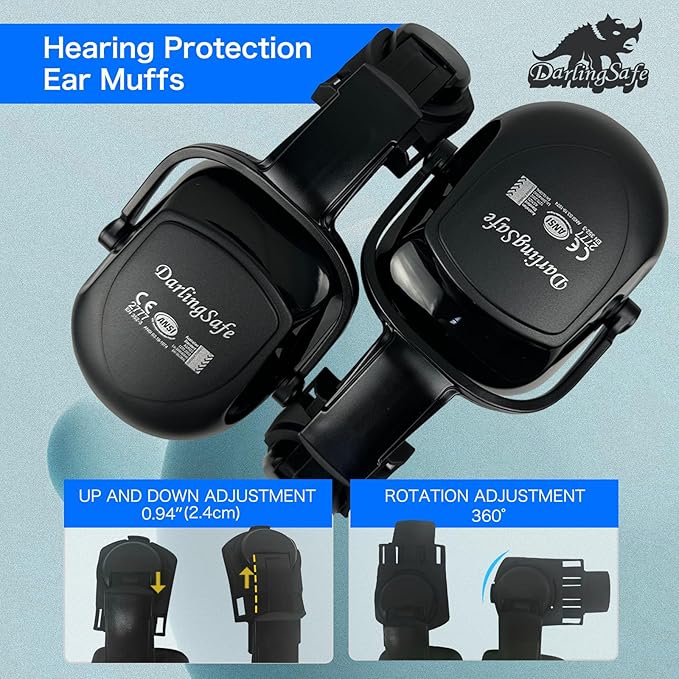 DS-A8S Matte Black Hard Hats with Visor Ear Muffs Safety Helmet Outdoor Work Head Protection ANSI Z89.1 OSHA Approved Industrial Forestry