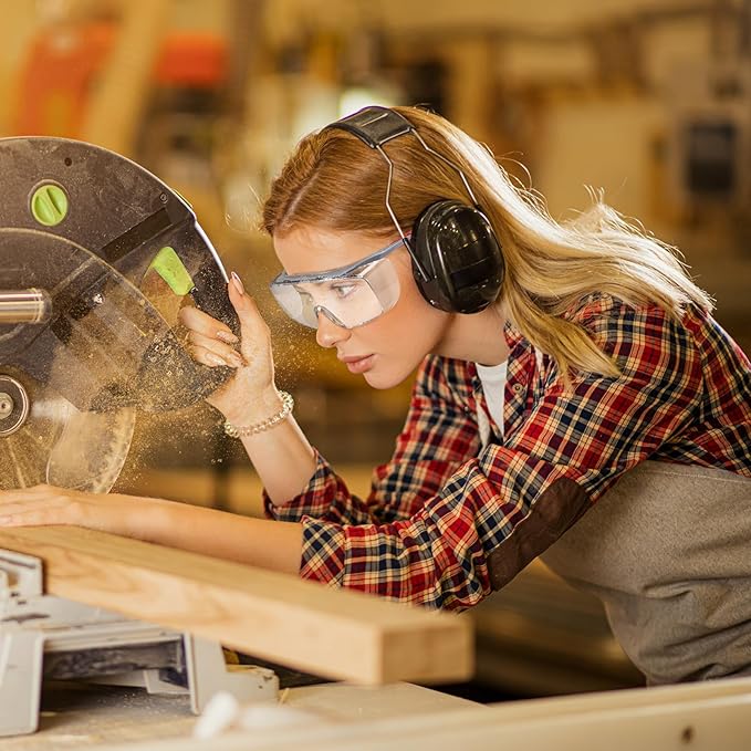 Safety Glasses Over Eyeglasses, Anti Fog&Scratch-Resistant Lenses, Adjustable Protective Eyewear Goggles, ANSI Z87 Certified Laboratory Safety Goggles and Shooting Glasses(Clear Lens)